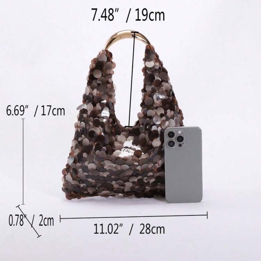 👜 Brown Sequin Bag 👜 - Picture 2 of 6